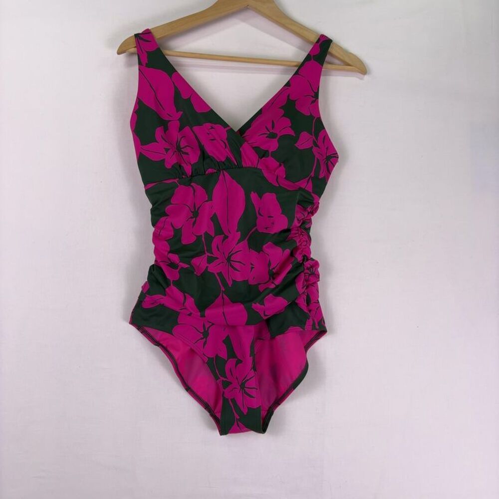 Boden Pink and Green Floral One-Piece Swimsuit